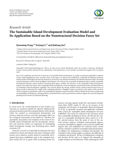 Research Article The Sustainable Island Development Evaluation Model and