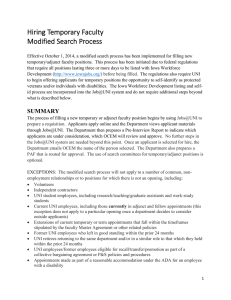 Hiring Temporary Faculty Modified Search Process