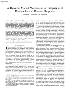 A Dynamic Market Mechanism for Integration of Renewables and Demand Response