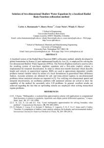Solution of two-dimensional Shallow Water Equations by a localized Radial