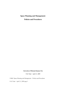 Space Planning and Management: Policies and Procedures