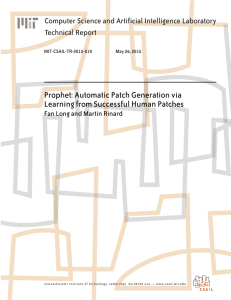 Prophet: Automatic Patch Generation via Learning from Successful Human Patches Technical Report