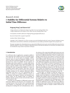 Research Article -Stability for Differential Systems Relative to Initial Time Difference Peiguang Wang