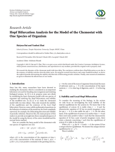 Research Article One Species of Organism Haiyun Bai and Yanhui Zhai