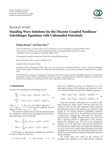 Research Article Standing Wave Solutions for the Discrete Coupled Nonlinear