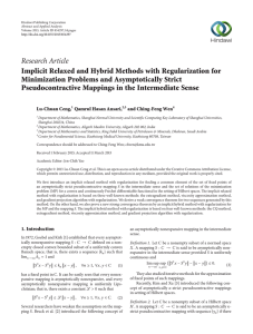 Research Article Implicit Relaxed and Hybrid Methods with Regularization for