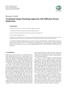 Research Article Variational Image Denoising Approach with Diffusion Porous Media Flow Tudor Barbu