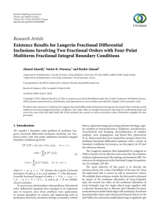 Research Article Existence Results for Langevin Fractional Differential