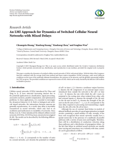 Research Article An LMI Approach for Dynamics of Switched Cellular Neural