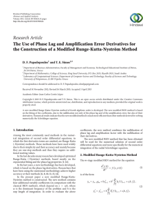 Research Article the Construction of a Modified Runge-Kutta-Nyström Method