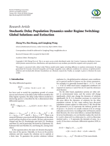 Research Article Stochastic Delay Population Dynamics under Regime Switching: