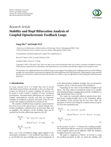 Research Article Stability and Hopf Bifurcation Analysis of Coupled Optoelectronic Feedback Loops