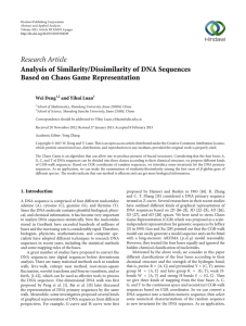 Research Article Analysis of Similarity/Dissimilarity of DNA Sequences Wei Deng