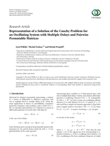 Research Article Representation of a Solution of the Cauchy Problem for