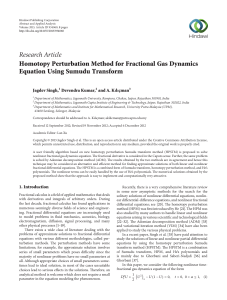 Research Article Homotopy Perturbation Method for Fractional Gas Dynamics ılıçman