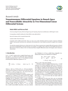Research Article Nonautonomous Differential Equations in Banach Space