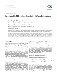 Research Article Exponential Stability of Impulsive Delay Differential Equations