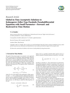 Research Article Global-in-Time Asymptotic Solutions to Kolmogorov-Feller-Type Parabolic Pseudodifferential