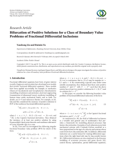 Research Article Problems of Fractional Differential Inclusions