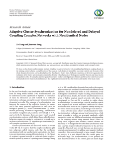 Research Article Adaptive Cluster Synchronization for Nondelayed and Delayed