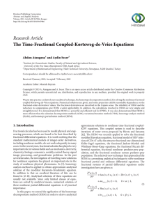 Research Article The Time-Fractional Coupled-Korteweg-de-Vries Equations Abdon Atangana and Aydin Secer