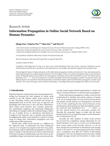 Research Article Information Propagation in Online Social Network Based on Human Dynamics