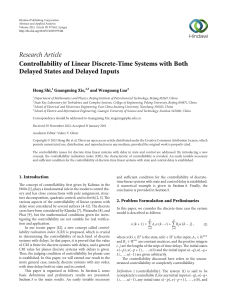 Research Article Controllability of Linear Discrete-Time Systems with Both Hong Shi,