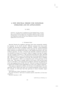 A NEW SPECTRAL THEORY FOR NONLINEAR OPERATORS AND ITS APPLICATIONS