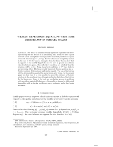 WEAKLY HYPERBOLIC EQUATIONS WITH TIME DEGENERACY IN SOBOLEV SPACES