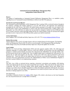 Automated External Defibrillator Management Plan Independent School District 196