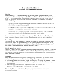 Independent School District Integrated Pest Management Program