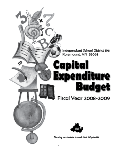 Capital Expenditure Budget Fiscal Year 2008-2009