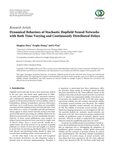 Research Article Dynamical Behaviors of Stochastic Hopfield Neural Networks