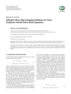 Research Article Infinitely Many Sign-Changing Solutions for Some Nonlinear Fourth-Order Beam Equations