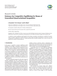 Research Article Existence for Competitive Equilibrium by Means of Generalized Quasivariational Inequalities