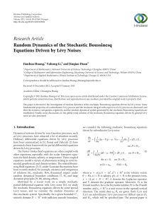 Research Article Random Dynamics of the Stochastic Boussinesq Jianhua Huang,