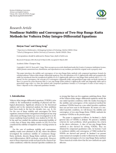 Research Article Nonlinear Stability and Convergence of Two-Step Runge-Kutta