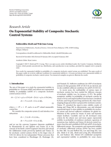 Research Article On Exponential Stability of Composite Stochastic Control Systems