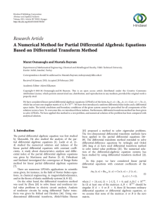 Research Article A Numerical Method for Partial Differential Algebraic Equations