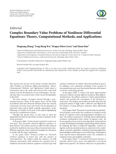Editorial Complex Boundary Value Problems of Nonlinear Differential