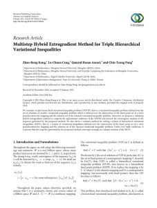 Research Article Multistep Hybrid Extragradient Method for Triple Hierarchical Variational Inequalities Zhao-Rong Kong,