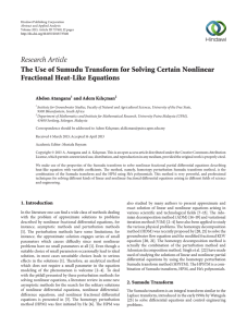 Research Article The Use of Sumudu Transform for Solving Certain Nonlinear