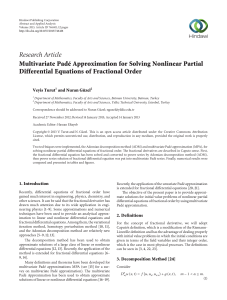 Research Article Multivariate Padé Approximation for Solving Nonlinear Partial