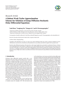 Research Article A Robust Weak Taylor Approximation Delay Differential Equations