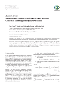 Research Article Nonzero-Sum Stochastic Differential Game between Yan Wang,