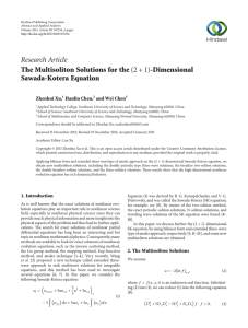 Research Article The Multisoliton Solutions for the Sawada-Kotera Equation -Dimensional