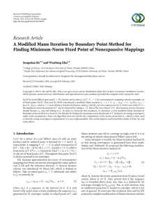 Research Article A Modified Mann Iteration by Boundary Point Method for