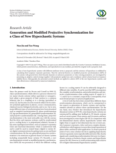 Research Article Generation and Modified Projective Synchronization for