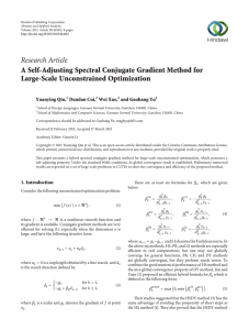 Research Article A Self-Adjusting Spectral Conjugate Gradient Method for Large-Scale Unconstrained Optimization