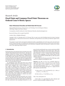 Research Article Fixed Point and Common Fixed Point Theorems on